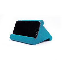 Triangle Flocked mobile phone Pillow Holder Stand blue Stylish sponge Wedge Pillow Angled Cushion for PC Tablet mobile phone